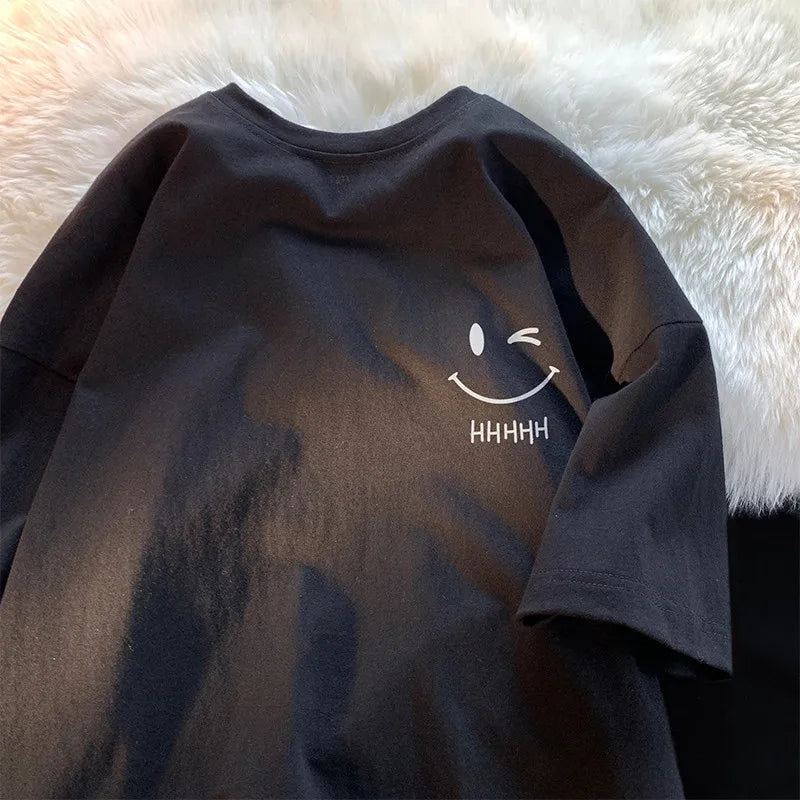 Camiseta Unissex com estampa de rosto sorridente