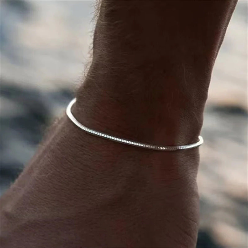 Pulseira simples de aço inoxidável