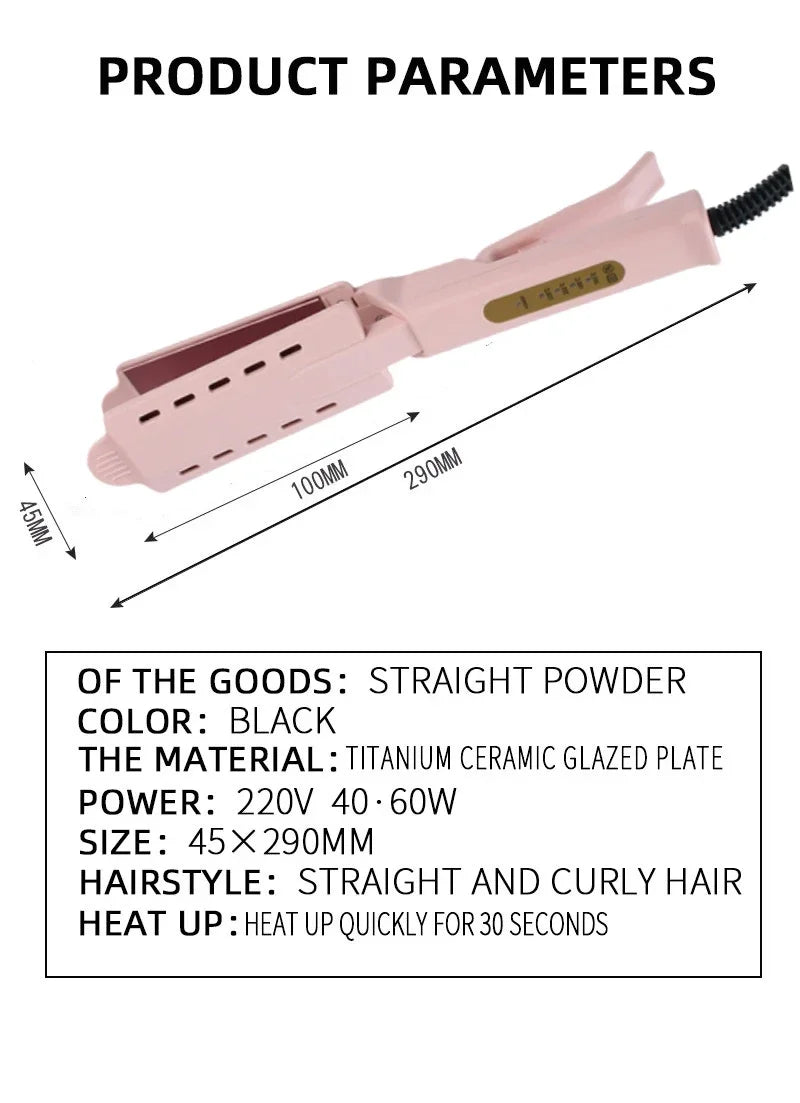 Prancha Alisadora de Cabelo Rosa – 4 Níveis de Temperatura | Íons Negativos, Revestimento Cerâmico Tourmaline,