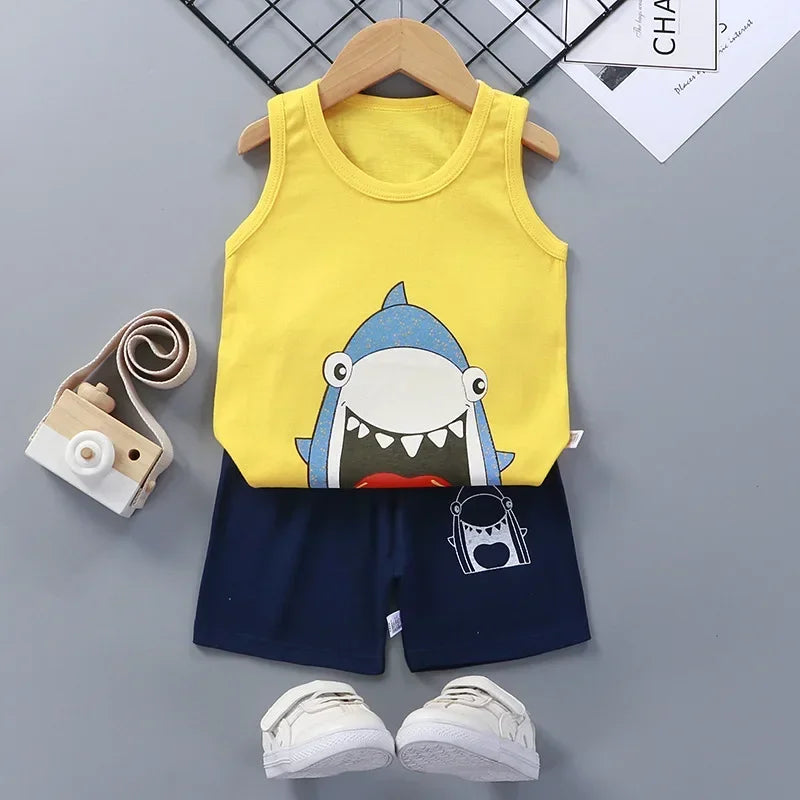 Conjuntos infantis Roupas infantis Meninos Meninas Colete Terno