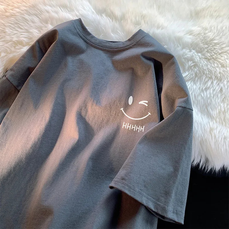 Camiseta Unissex com estampa de rosto sorridente