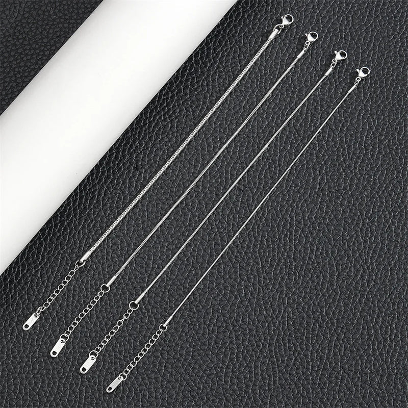 Pulseira masculina de aço inoxidável com corrente de osso de cobra retrô