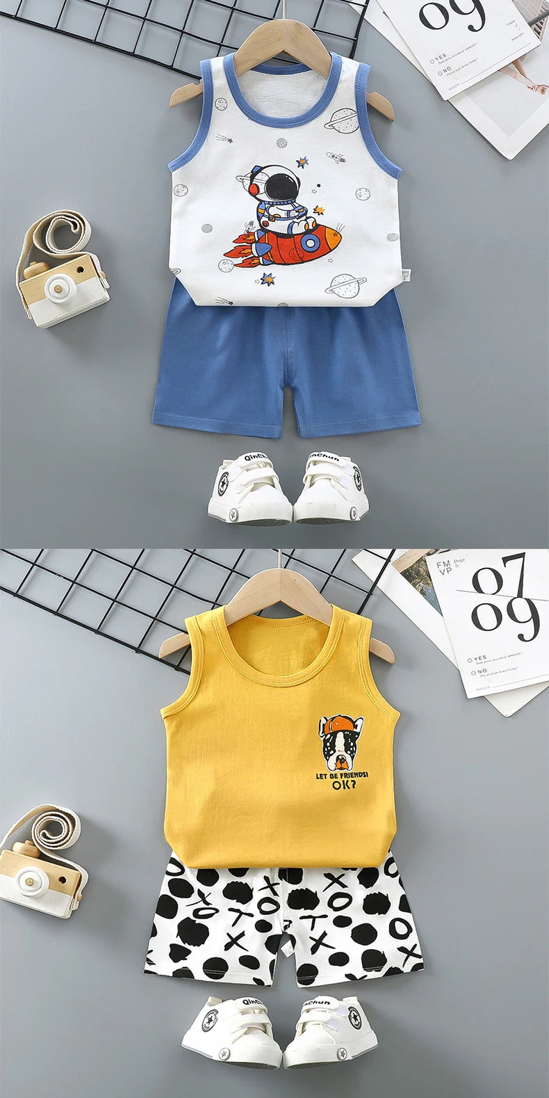 Conjuntos infantis Roupas infantis Meninos Meninas Colete Terno