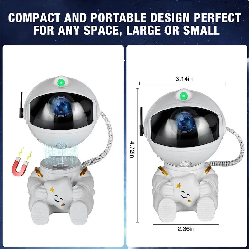 Projetor Astronauta Galáxia – Luminária LED com Céu Estrelado | Abajur Noturno Decorativo para Quarto Infantil