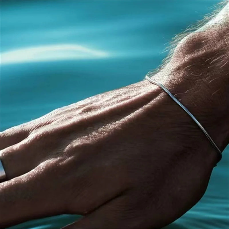 Pulseira simples de aço inoxidável
