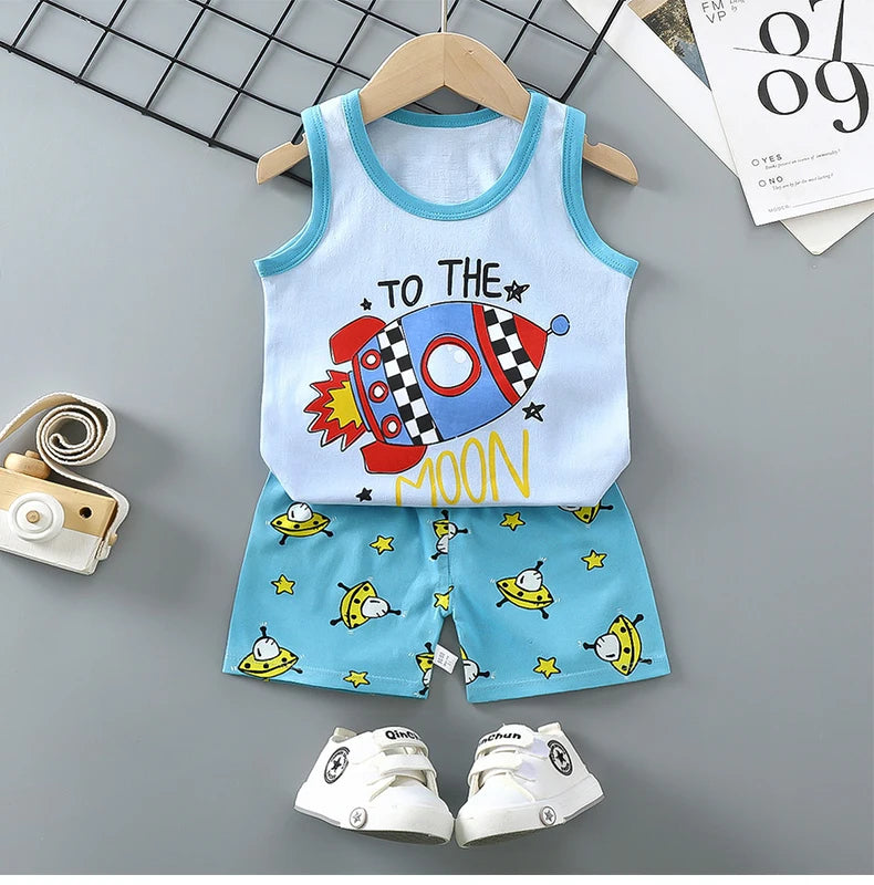 Conjuntos infantis Roupas infantis Meninos Meninas Colete Terno