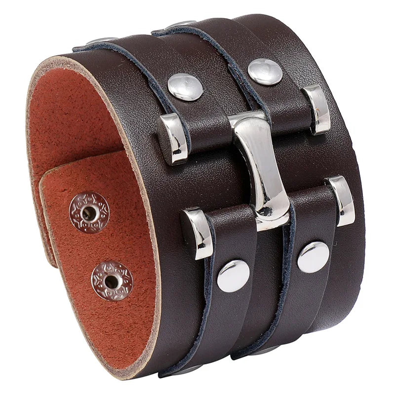 Pulseira de couro vintage