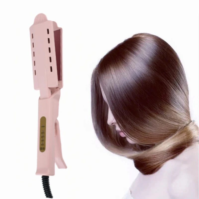 Prancha Alisadora de Cabelo Rosa – 4 Níveis de Temperatura | Íons Negativos, Revestimento Cerâmico Tourmaline,
