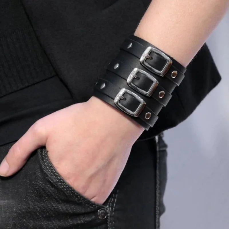 Pulseira de couro vintage