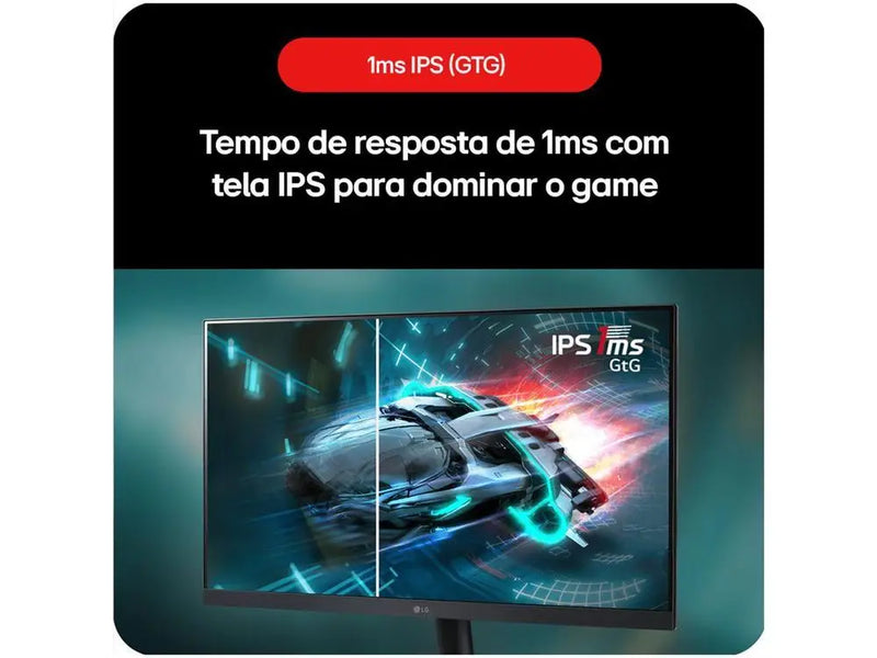 Monitor Gamer LG 24GS60F-B 24" Full HD IPS – 180Hz, 1ms, FreeSync, HDMI e DisplayPort, Ultrawide