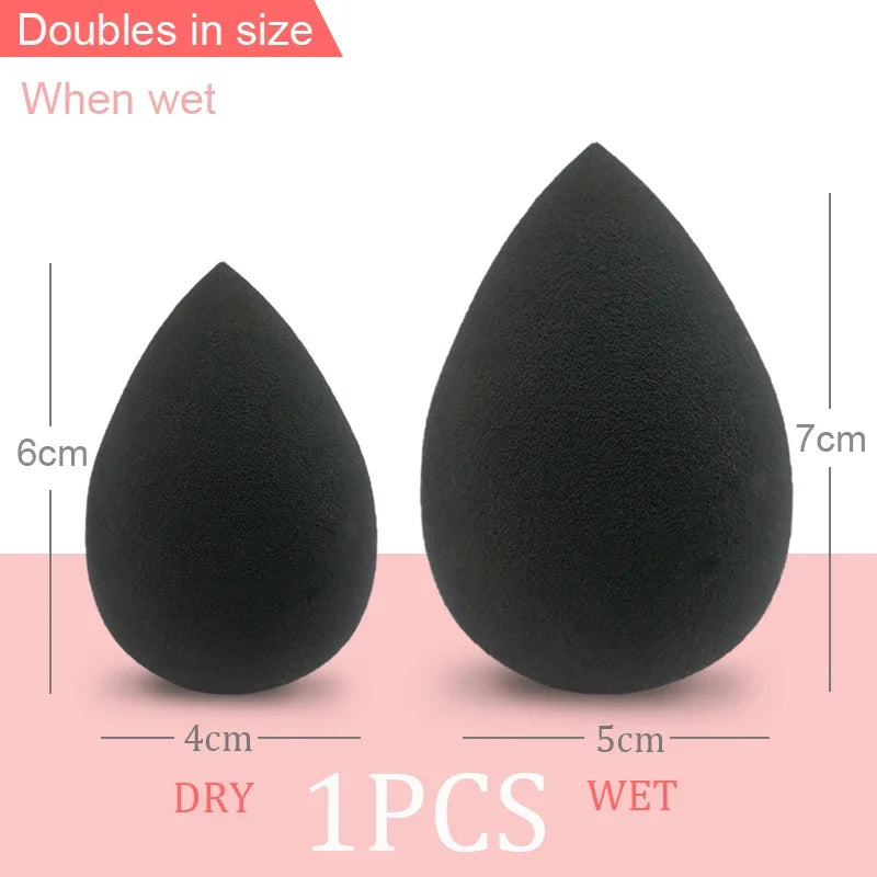 Aplicador de Maquiagem Preto — Esponja Super Macia para Pó, Base e Contorno, Ideal para Mistura e Acabamento Suave