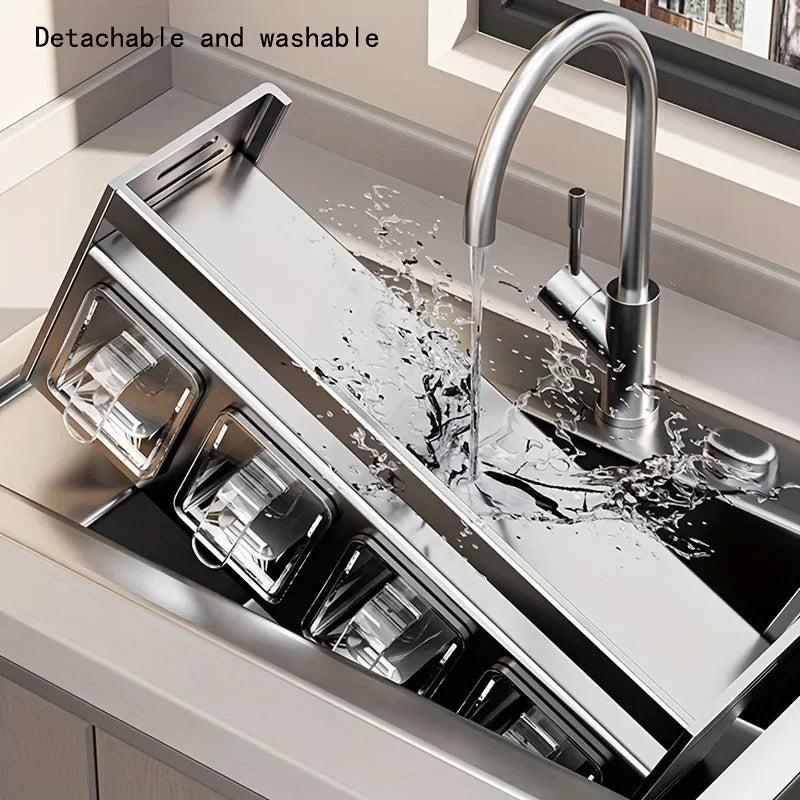 Prateleira para temperos de cozinha em aço inoxidável