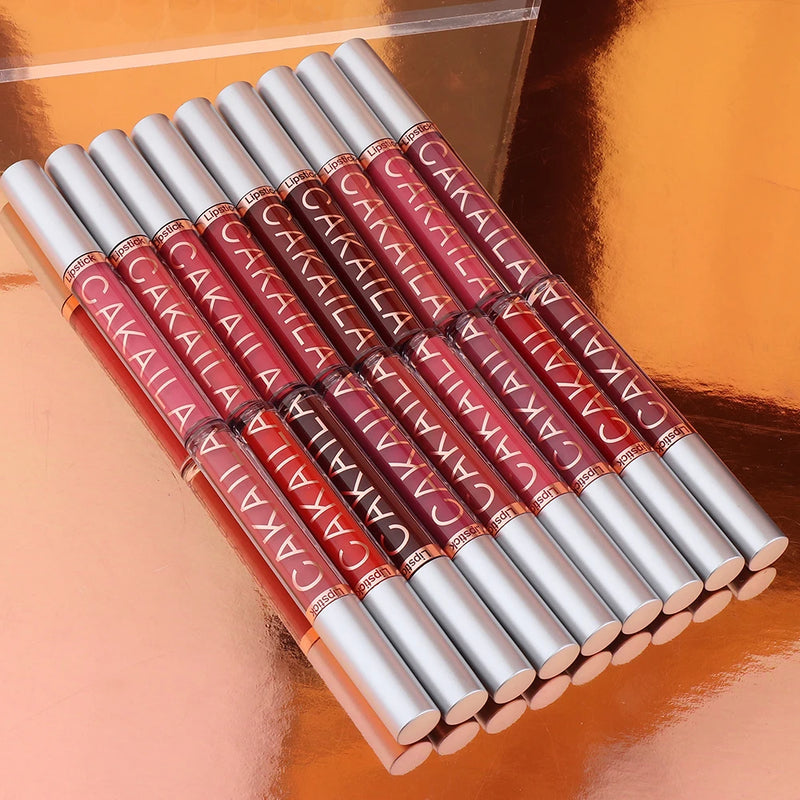 Conjunto de 6 batons brilhantes labiais CAKAILA