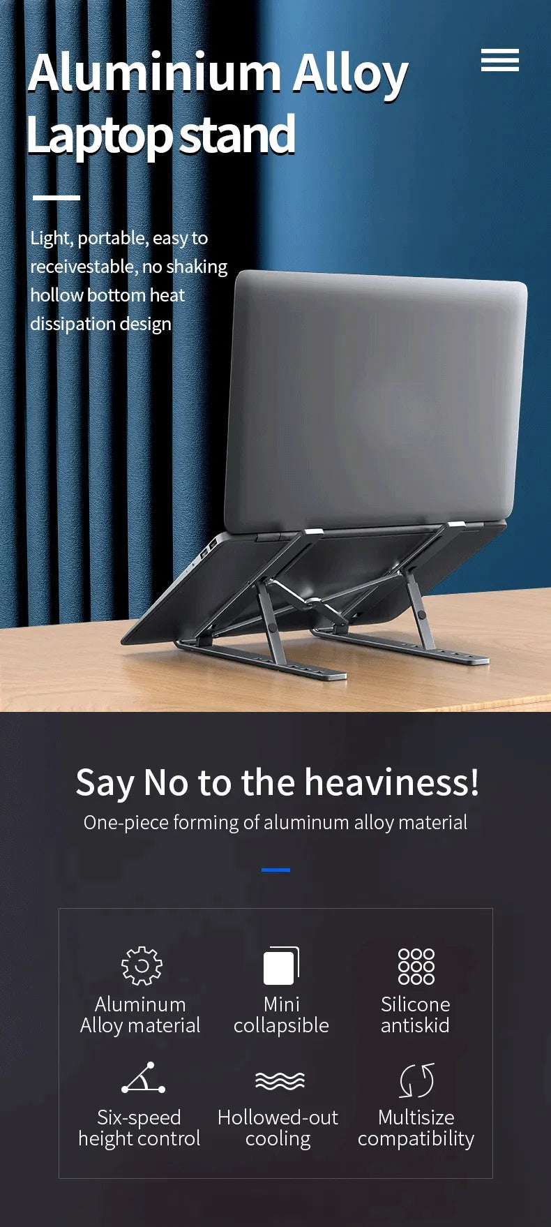 Suporte dobrável para laptop ajustável