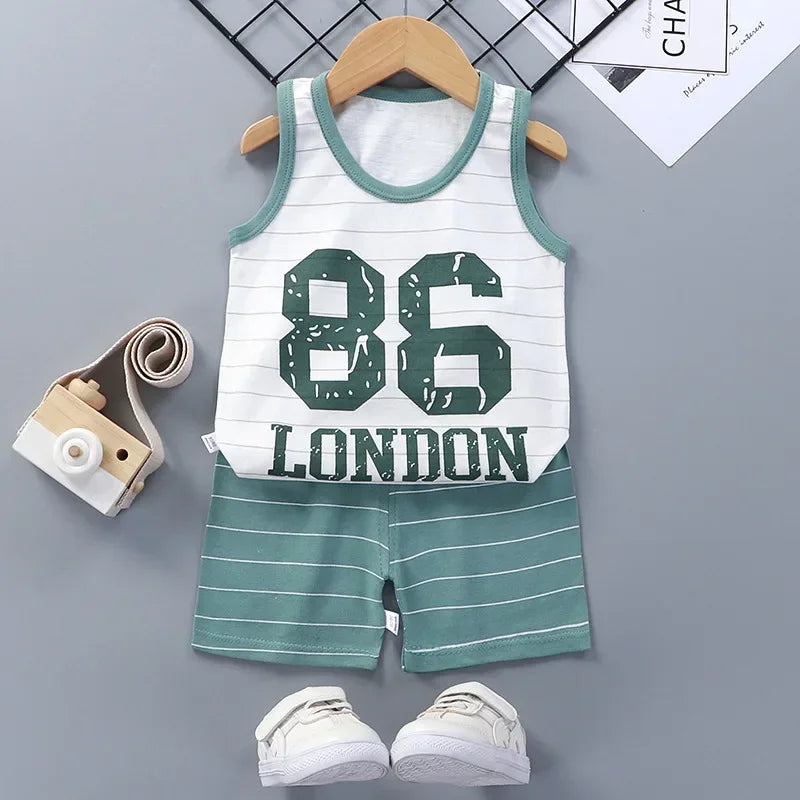 Conjuntos infantis Roupas infantis Meninos Meninas Colete Terno