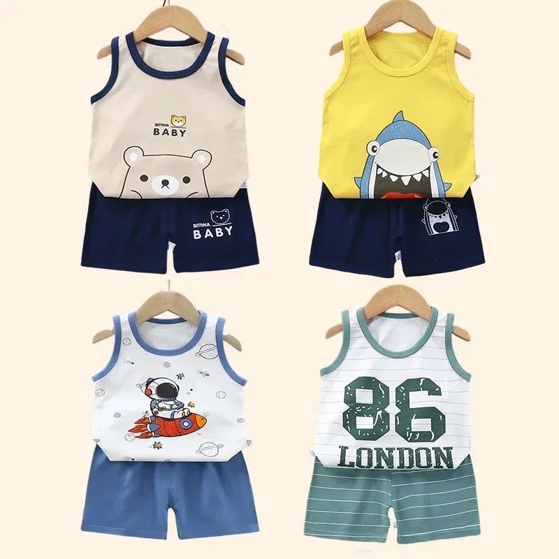 Conjuntos infantis Roupas infantis Meninos Meninas Colete Terno