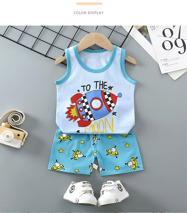 Conjuntos infantis Roupas infantis Meninos Meninas Colete Terno