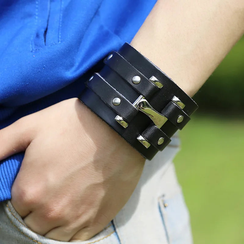 Pulseira de couro vintage