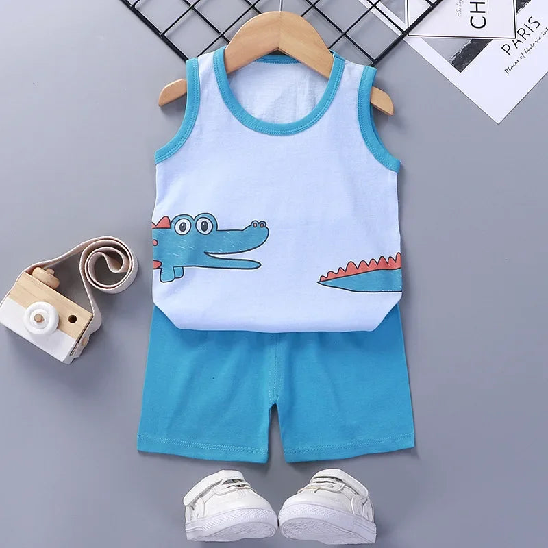Conjuntos infantis Roupas infantis Meninos Meninas Colete Terno