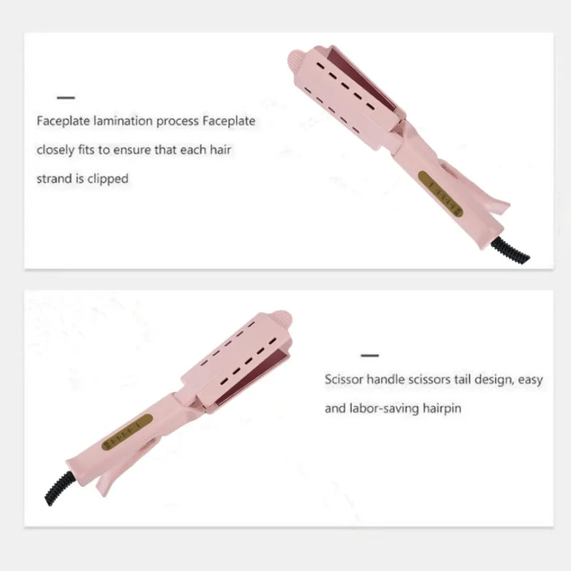 Prancha Alisadora de Cabelo Rosa – 4 Níveis de Temperatura | Íons Negativos, Revestimento Cerâmico Tourmaline,