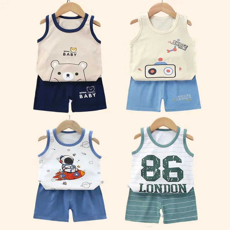 Conjuntos infantis Roupas infantis Meninos Meninas Colete Terno