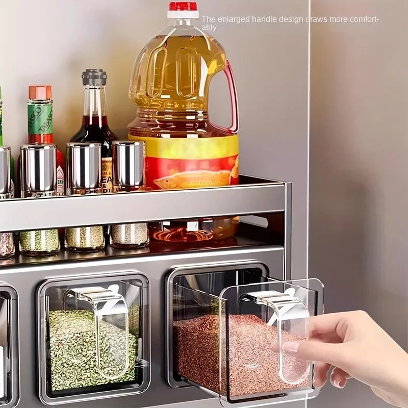 Prateleira para temperos de cozinha em aço inoxidável