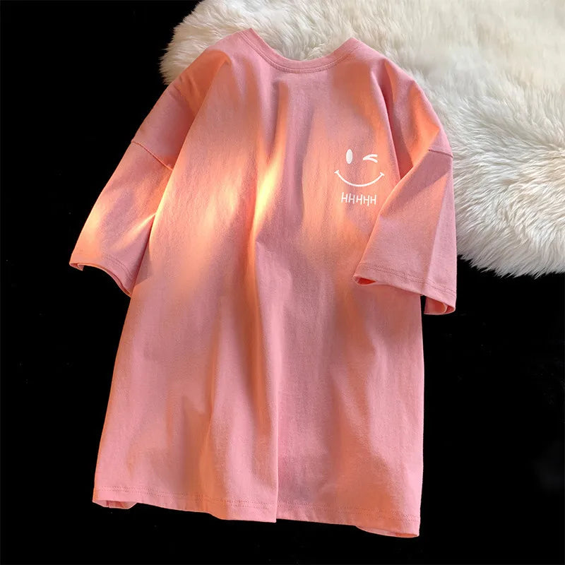 Camiseta Unissex com estampa de rosto sorridente