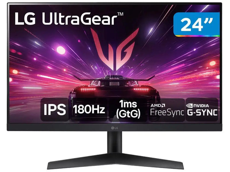 Monitor Gamer LG 24GS60F-B 24" Full HD IPS – 180Hz, 1ms, FreeSync, HDMI e DisplayPort, Ultrawide
