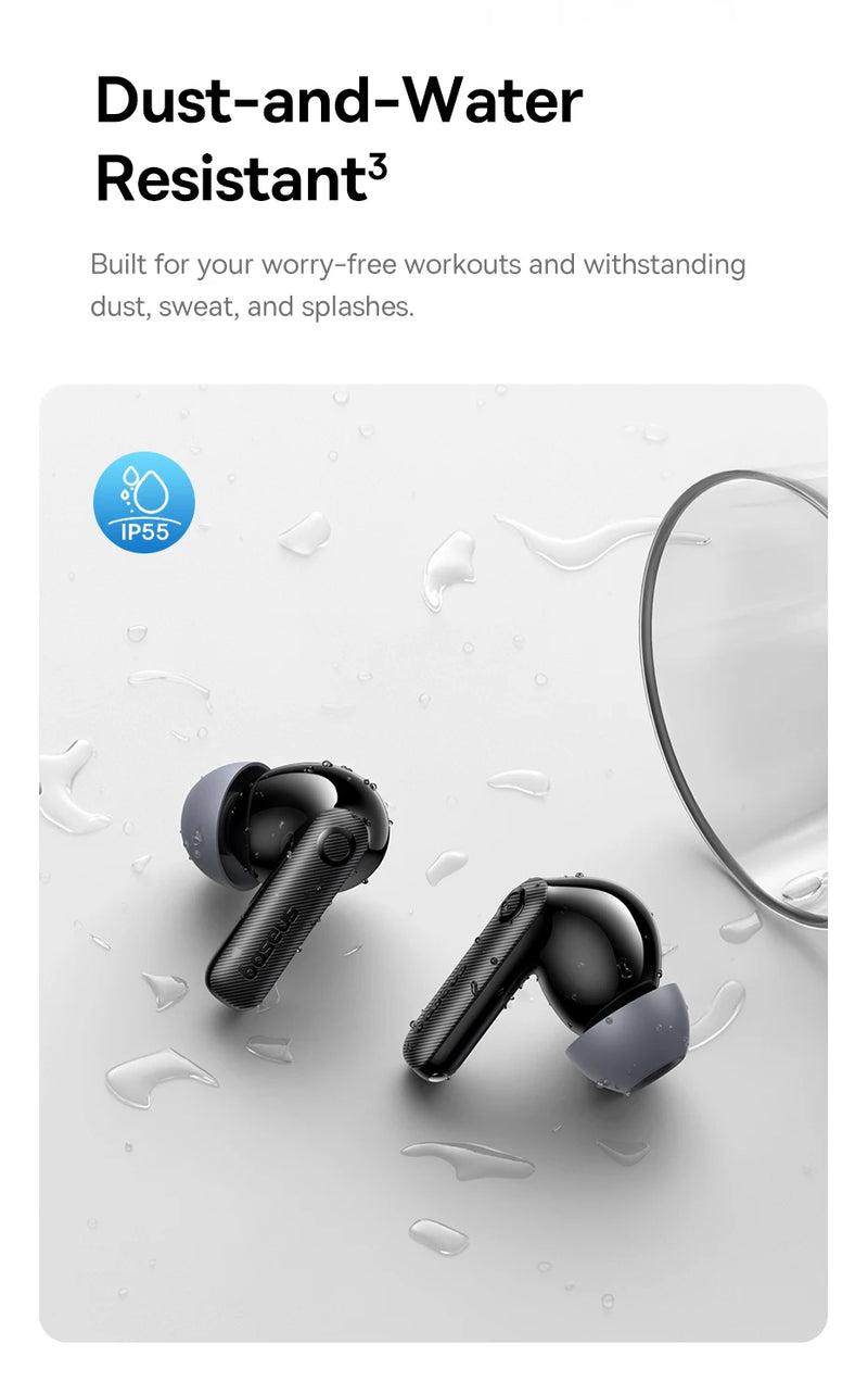 Fones de Ouvido Baseus EP10 Pro ANC Bluetooth 6.0 – Cancelamento de Ruído Ativo 50dB | 6 Microfones, Áudio Hi-Res LDAC, IP55