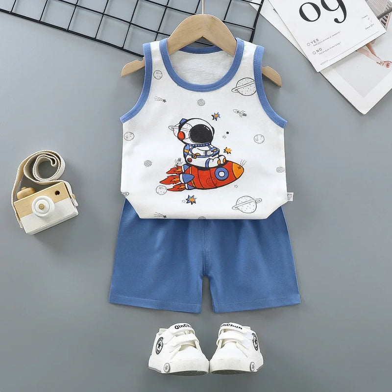 Conjuntos infantis Roupas infantis Meninos Meninas Colete Terno