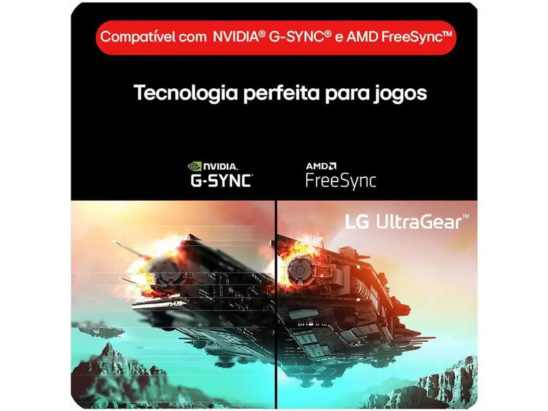 Monitor Gamer LG 24GS60F-B 24" Full HD IPS – 180Hz, 1ms, FreeSync, HDMI e DisplayPort, Ultrawide