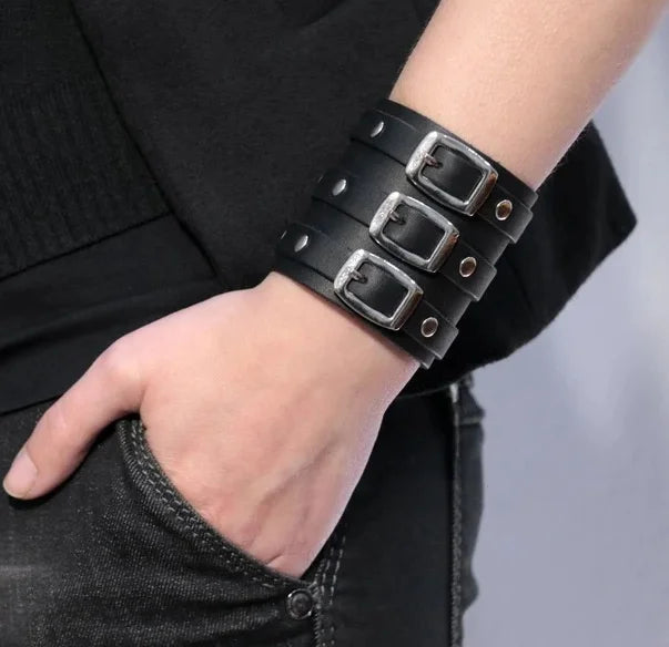 Pulseira de couro vintage