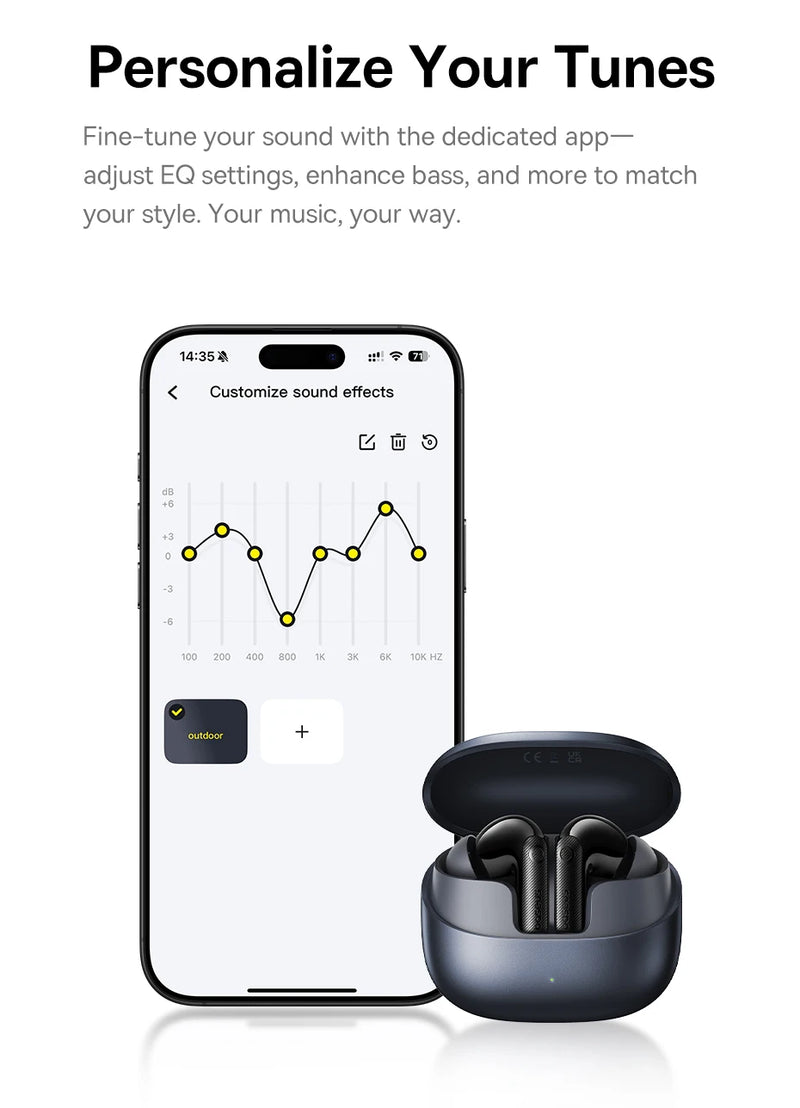 Fones de Ouvido Baseus EP10 Pro ANC Bluetooth 6.0 – Cancelamento de Ruído Ativo 50dB | 6 Microfones, Áudio Hi-Res LDAC, IP55