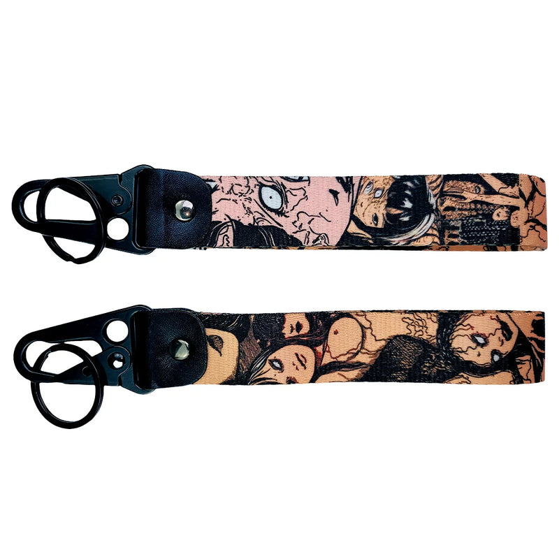 Chaveiro com Bico de Águia Estilo Halloween – Lanyard Porta-Crachá Anime/Mangá com Pingente USB e Acessórios Portáteis
