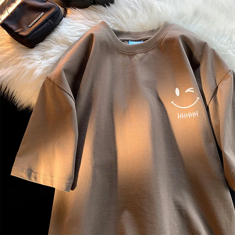 Camiseta Unissex com estampa de rosto sorridente
