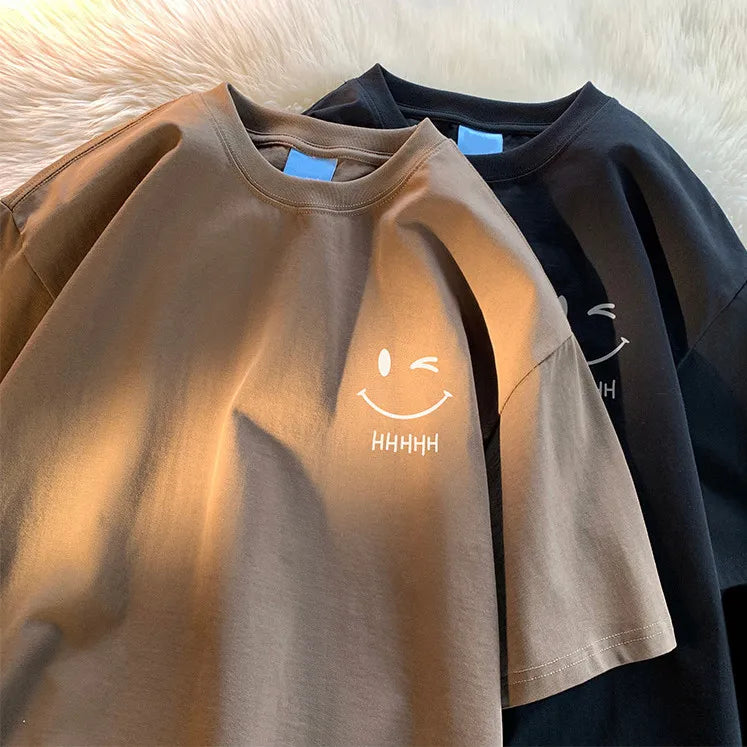 Camiseta Unissex com estampa de rosto sorridente