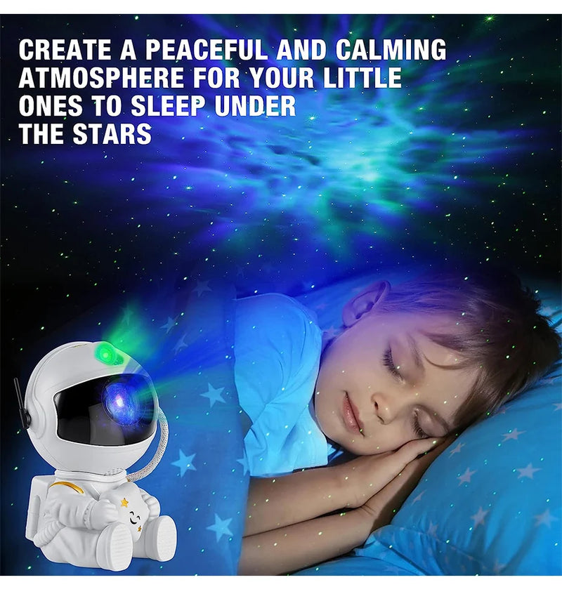 Projetor Galáxia Estrela Astronauta — Luminária de Céu Estrelado e Nebulosa, Decoração para Quarto, Luz Noturna LED para Crianças e Adultos, Presente Criativo