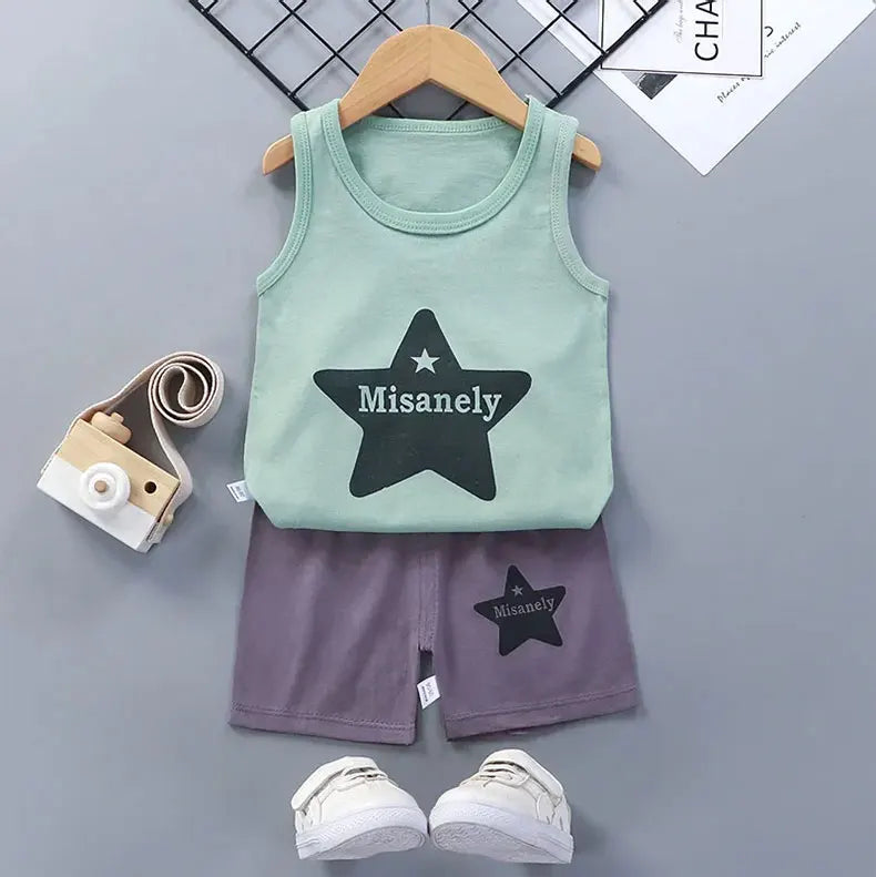 Conjuntos infantis Roupas infantis Meninos Meninas Colete Terno