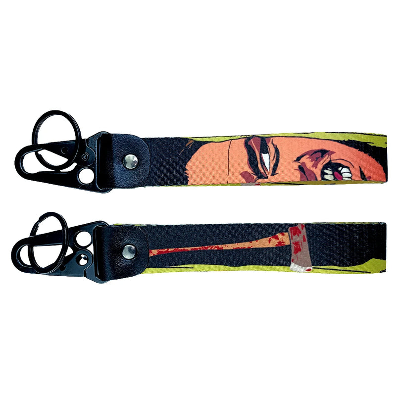 Chaveiro com Bico de Águia Estilo Halloween – Lanyard Porta-Crachá Anime/Mangá com Pingente USB e Acessórios Portáteis
