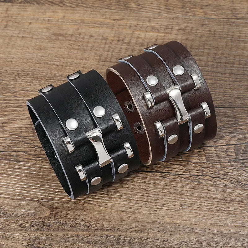Pulseira de couro vintage