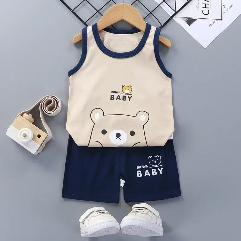 Conjuntos infantis Roupas infantis Meninos Meninas Colete Terno