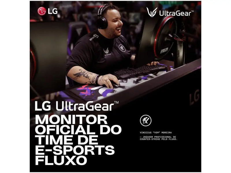 Monitor Gamer LG 24GS60F-B 24" Full HD IPS – 180Hz, 1ms, FreeSync, HDMI e DisplayPort, Ultrawide