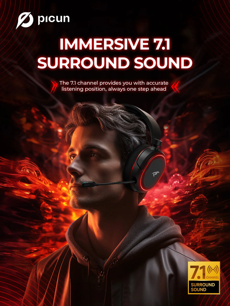 Fone de ouvido sem fio para jogos Picun G2 2.4G