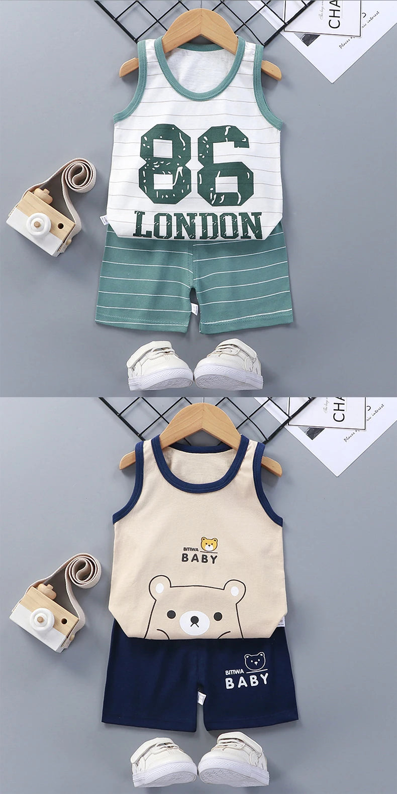 Conjuntos infantis Roupas infantis Meninos Meninas Colete Terno