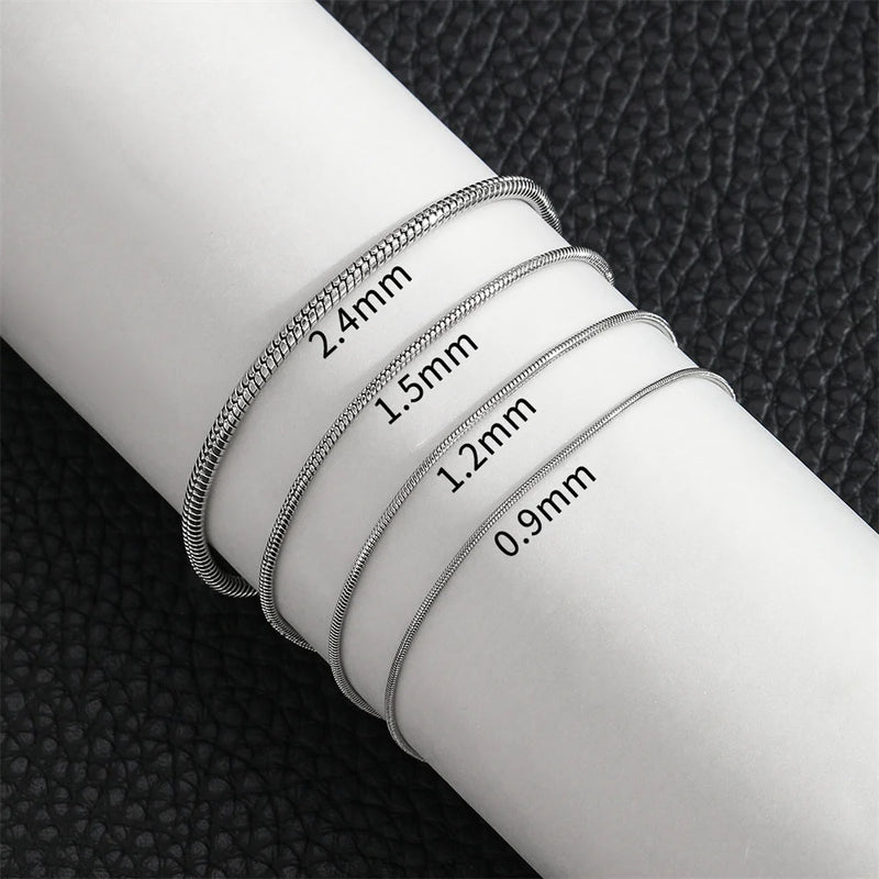 Pulseira masculina de aço inoxidável com corrente de osso de cobra retrô