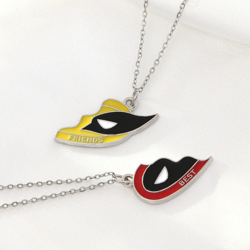 Colar Deadpool e Wolverine – Coração de Aço Inoxidável | Colar da Amizade para Casais ou Melhores Amigos